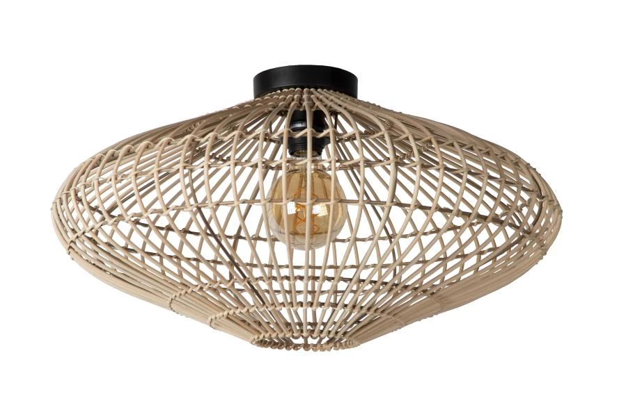 Lucide MAGALI - Flush ceiling light - Ø 56 cm - 1xE27 - Light wood - off